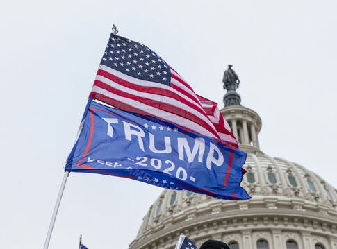 American flags waved near the U.S. Capitol dome